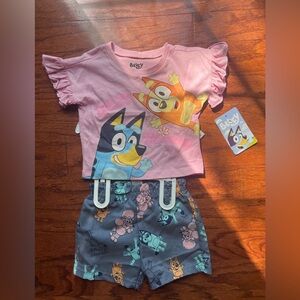 NWT Lucy Pink Blue & Orange Bluey Matching Set